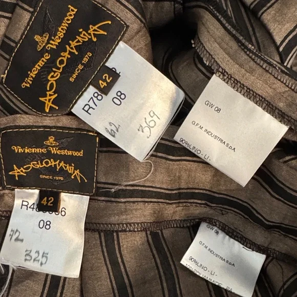 Vivienne Westwood Anglomania 2014 NWT STRIPE SET/LINEN SOFT CORSET+SKIRT IT42 - Picture 5 of 14